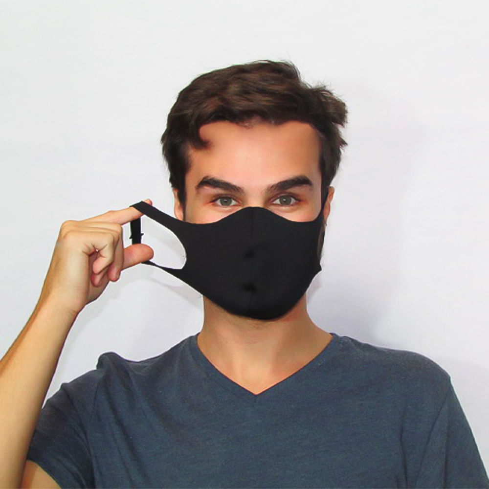 Kit com 3 Máscaras Masculino Preto - Murau
