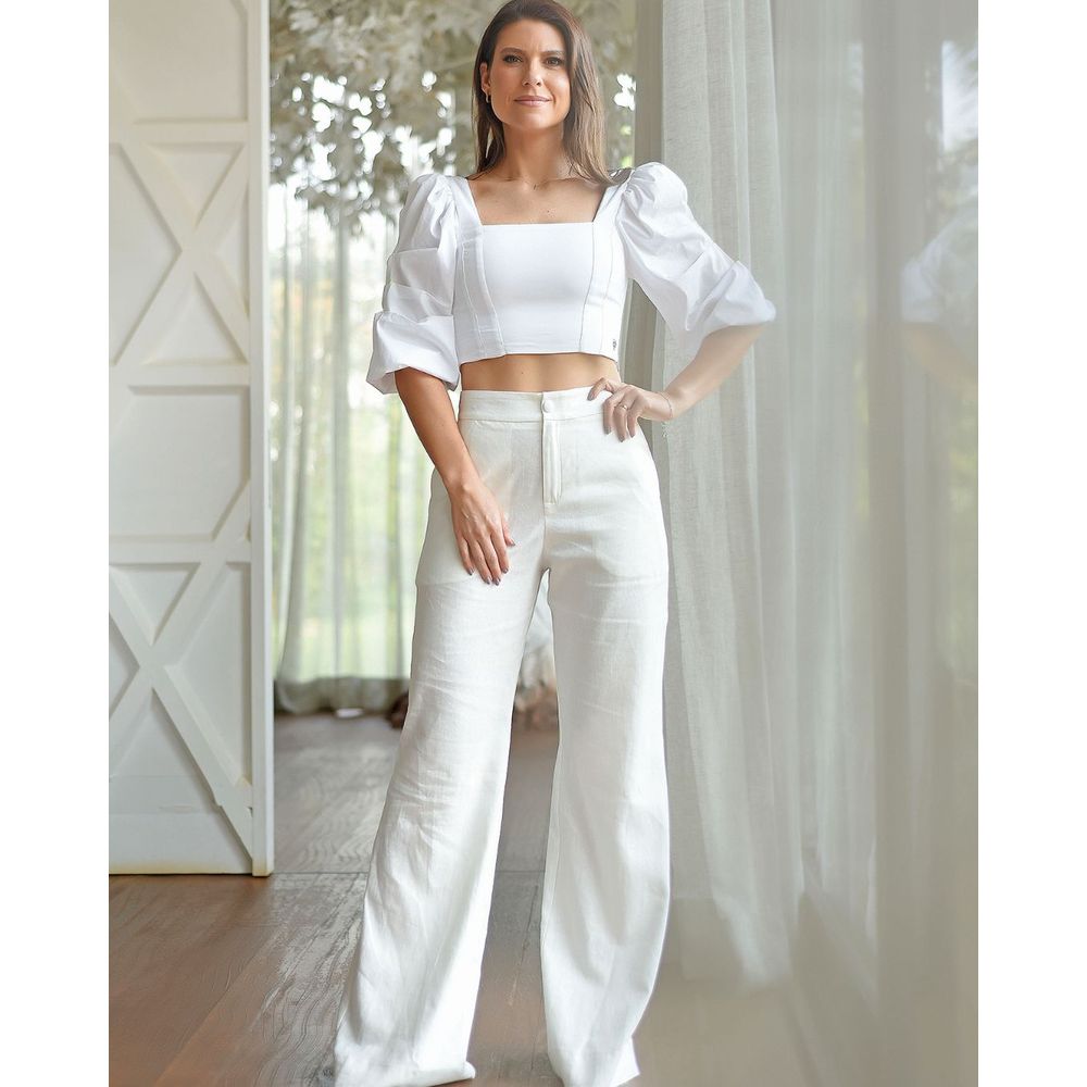 Top Cropped Duo Off White - Murau