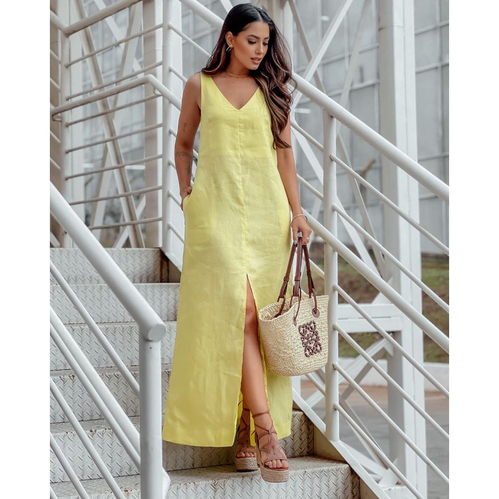 Vestidos Femininos Vestido De Linho Verao 2019 Linho Vestidos Midi