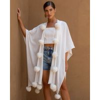 Poncho-Tricot-Pom-Pom