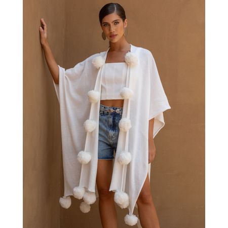 Poncho-Tricot-Pom-Pom