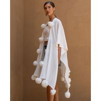 Poncho-Tricot-Pom-Pom
