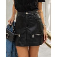 Short-Saia-PU-Ziperes