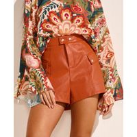 Short-PU-Bolsos-Lapela