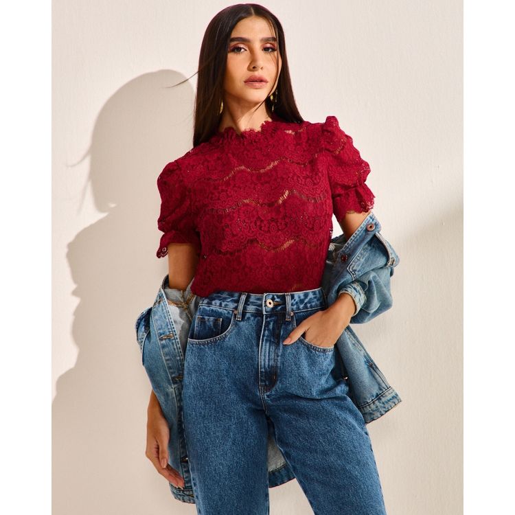 Blusa-Renda-Manga-Curta